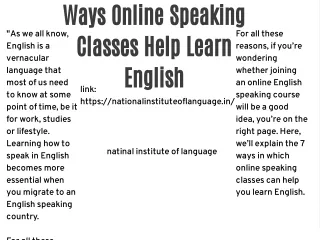 ways online speaking classes help learn english