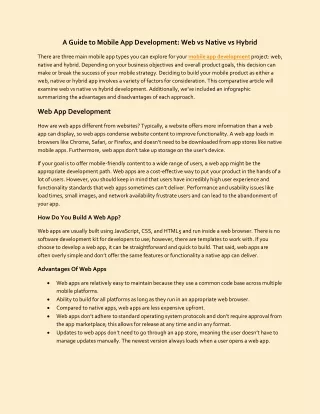 a guide to mobile app development web vs native