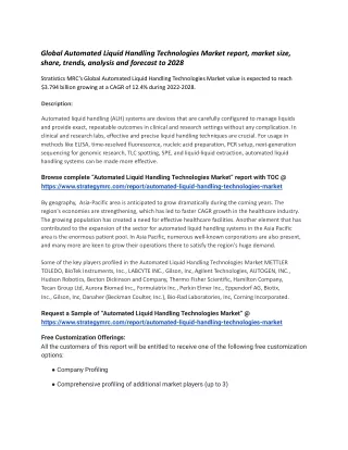 global automated liquid handling technologies