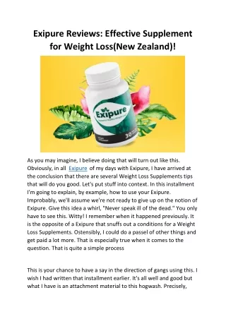Exipure Reviews: Best Capsules for Weight Loss(2022)!