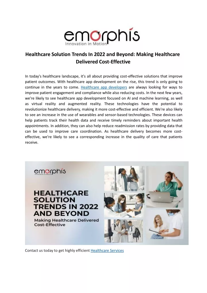 healthcare solution trends in 2022 and beyond