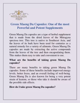Green Maeng Da Capsules