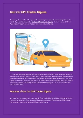 Best Car GPS Tracker in Nigeria