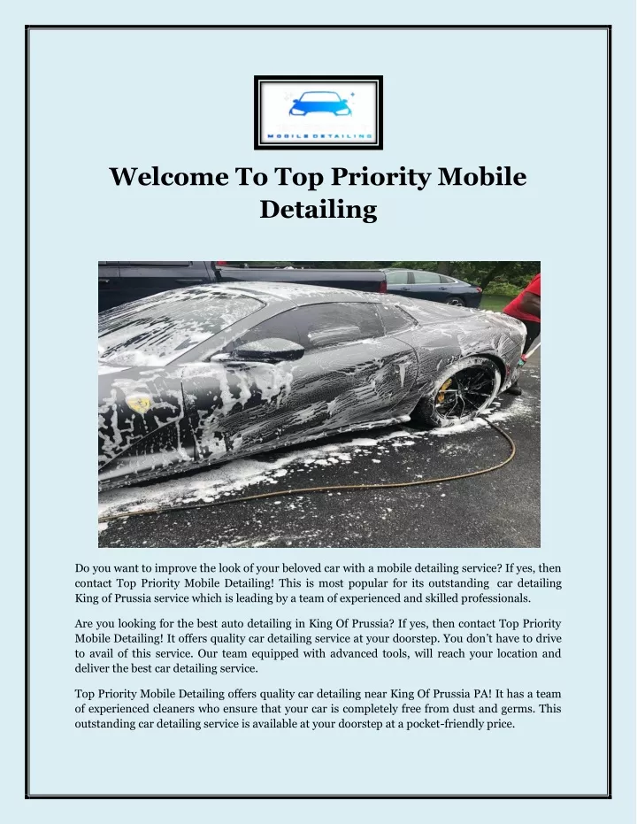 welcome to top priority mobile detailing