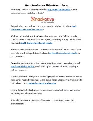 how snackative differ from others how many times