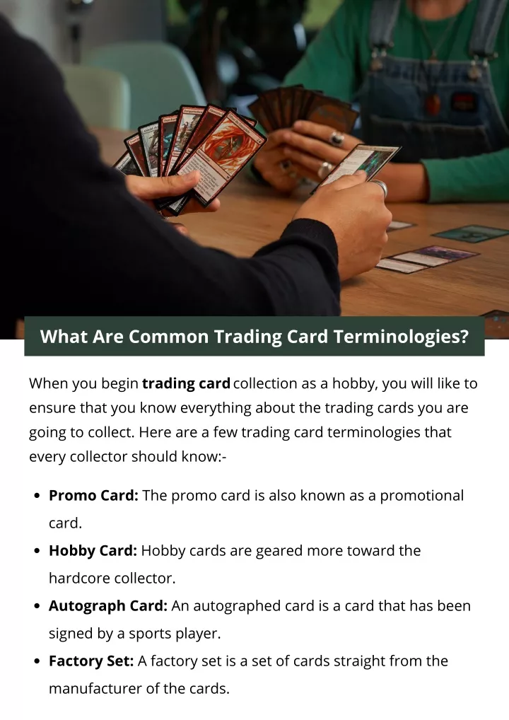 what are common trading card terminologies