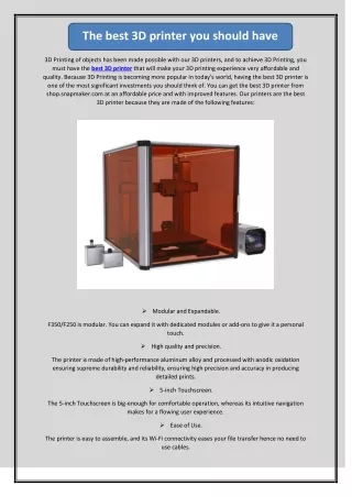 the best 3d printer you should have