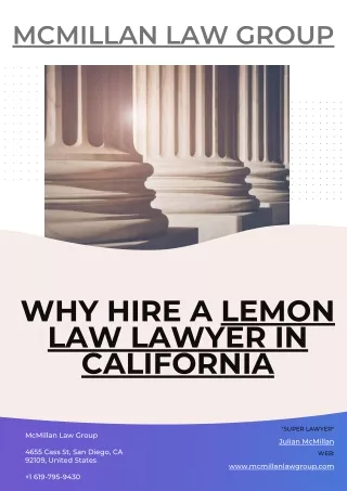 McmIllan Law Group - Lemon Law Attorney California