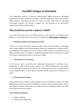 top mba colleges in ghaziabad