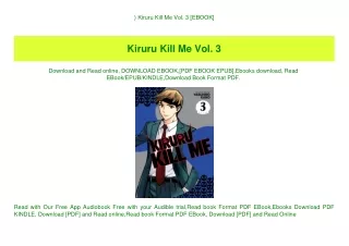 ^DOWNLOAD-PDF) Kiruru Kill Me Vol. 3 [EBOOK]