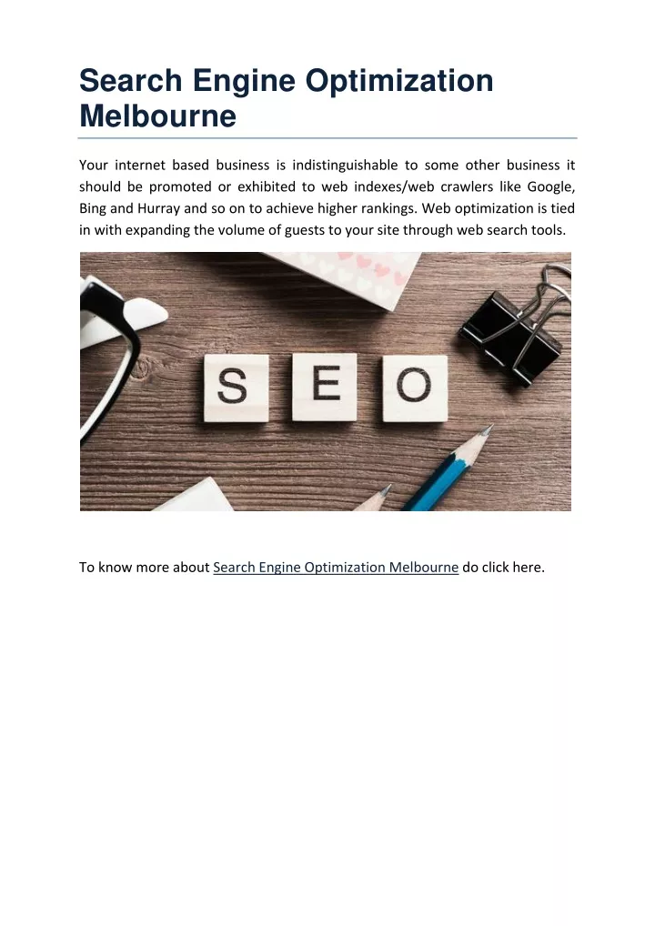 search engine optimization melbourne