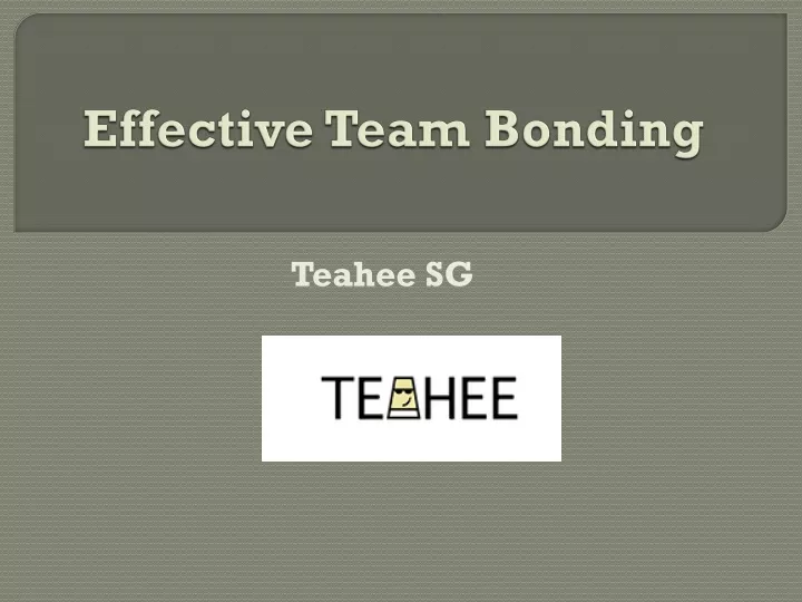 effective team bonding