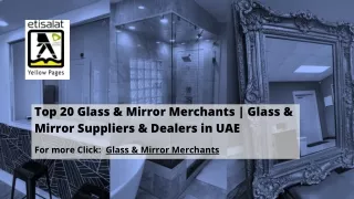 Top 20 Glass & Mirror Merchants | Glass & Mirror Suppliers & Dealers in UAE
