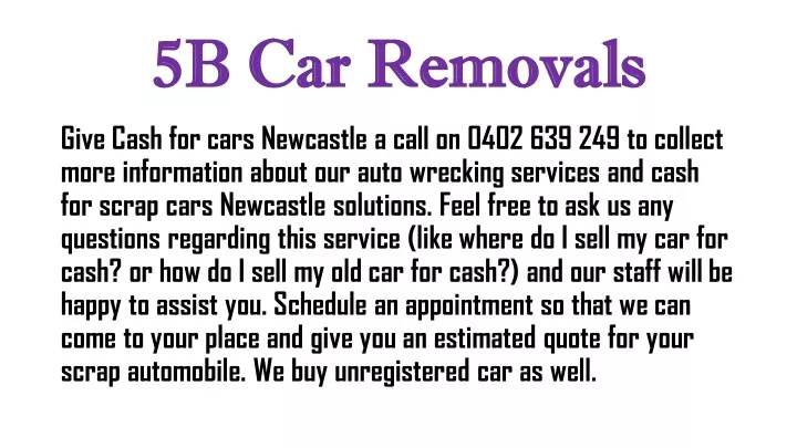 5b car removals 5b car removals