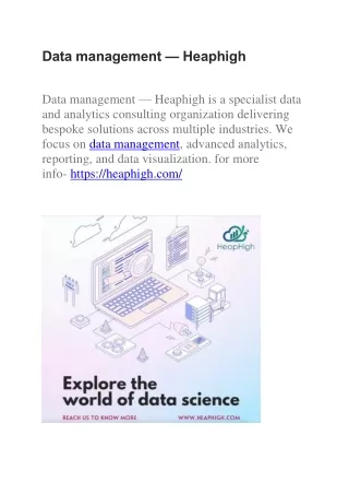 Data management - Heaphigh