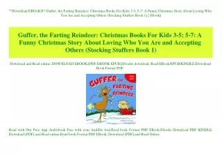 Download EBOoK@ Guffer  the Farting Reindeer Christmas Books For Kids 3-5; 5-7 A Funny Christmas Story About Loving Who