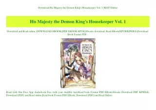 Download His Majesty the Demon King's Housekeeper Vol. 1 BEST Online