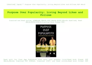 [download] [epub]^^ Purpose Over Popularity Living Beyond Likes and Follows PDF eBook