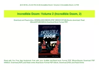 [D.O.W.N.L.O.A.D R.E.A.D] Incredible Doom Volume 2 (Incredible Doom  2) Pdf