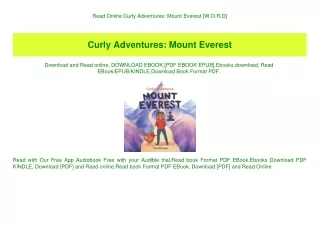Read Online Curly Adventures Mount Everest [W.O.R.D]