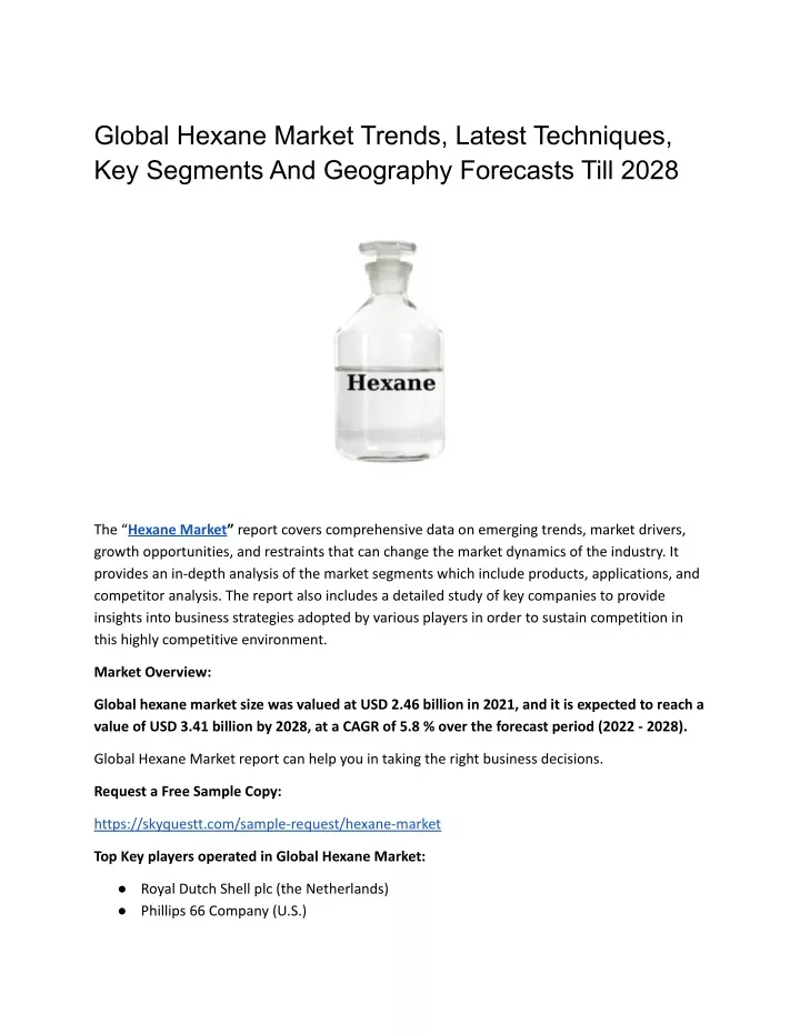 global hexane market trends latest techniques