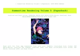 ^DOWNLOAD-PDF) Summertime Rendering Volume 5 (Paperback) [PDF EPUB KINDLE]