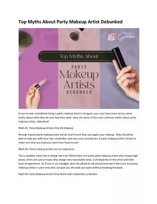 Top Myths About Party Makeup Artist Debunked