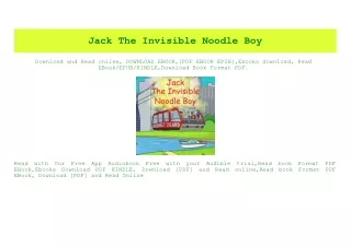 (READ-PDF!) Jack The Invisible Noodle Boy PDF - KINDLE - EPUB - MOBI