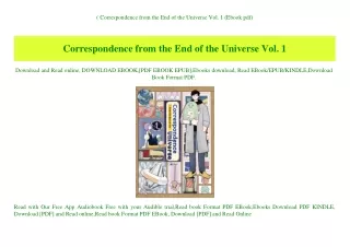 (B.O.O.K.$ Correspondence from the End of the Universe Vol. 1 (Ebook pdf)