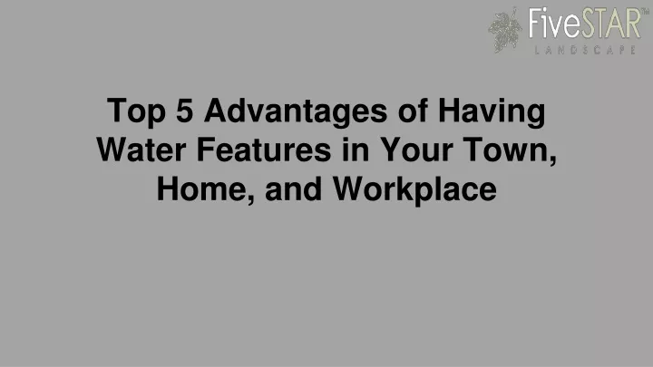 top 5 advantages of having water features in your