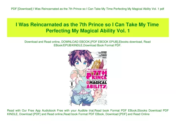 pdf download i was reincarnated as the 7th prince