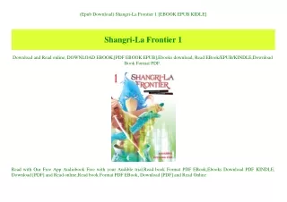 (Epub Download) Shangri-La Frontier 1 [EBOOK EPUB KIDLE]