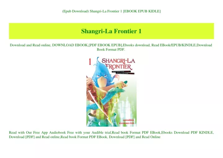 epub download shangri la frontier 1 ebook epub