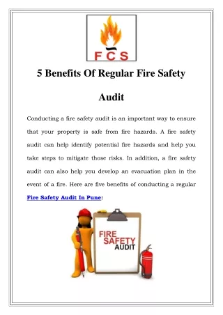 Fire Safety Audit In Pune Call-8431101101