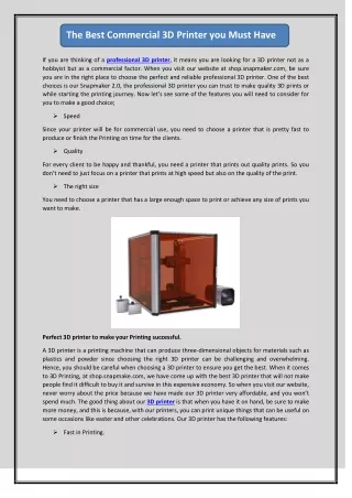 the best commercial 3d printer you must have