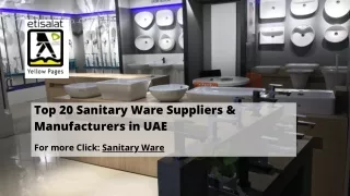 Top 20 Sanitary Ware Suppliers & Manufacturers in UAE