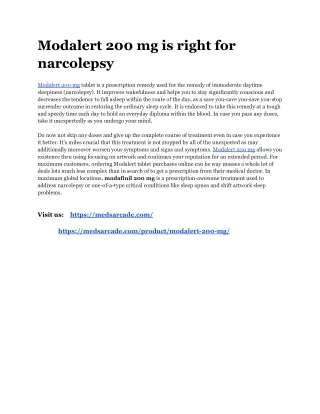modalert 200 mg is right for narcolepsy