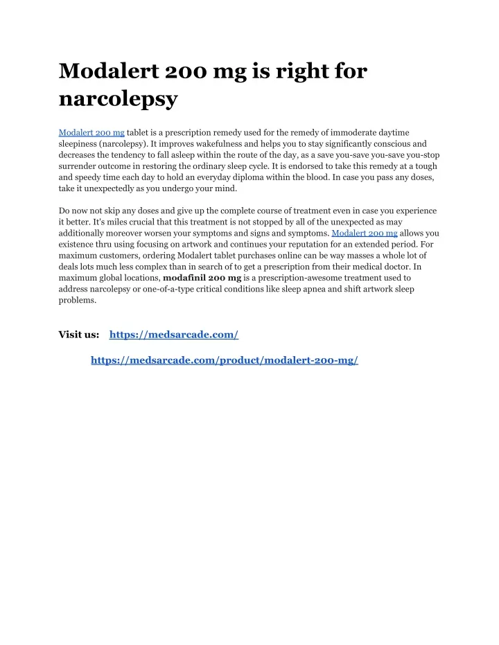 modalert 200 mg is right for narcolepsy