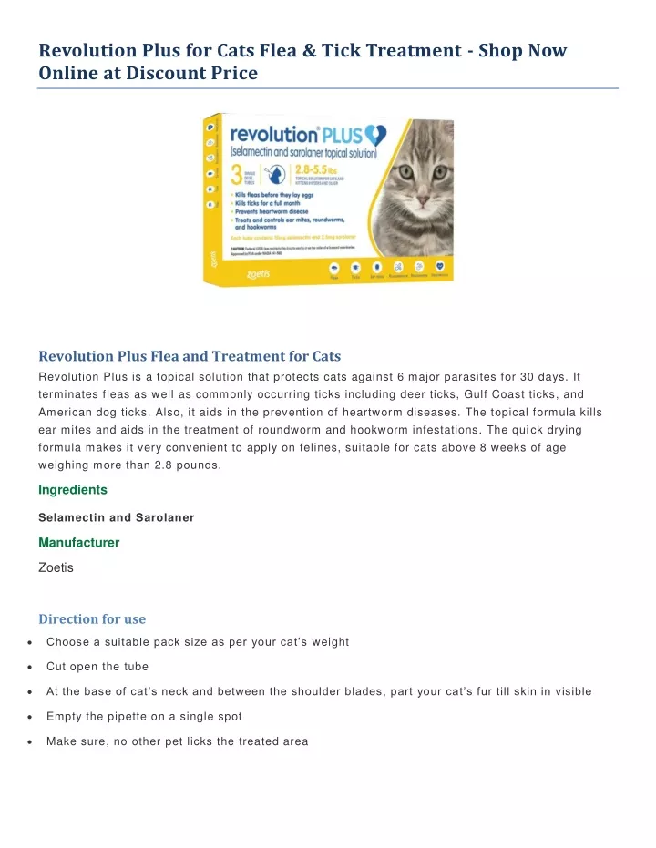 revolution plus for cats flea tick treatment shop