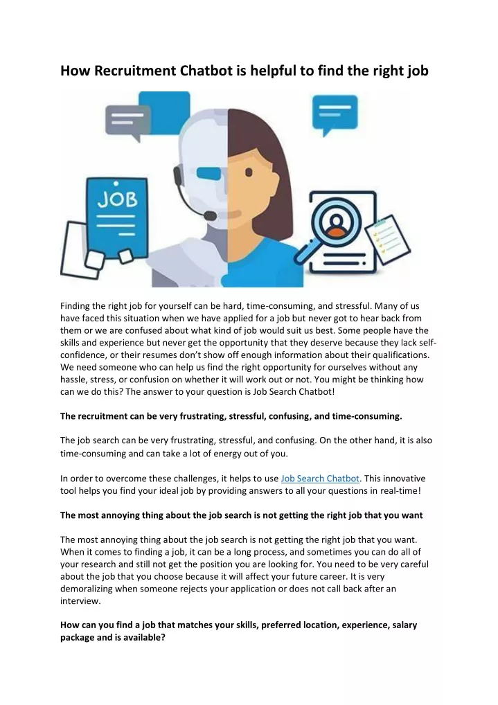 how recruitment chatbot is helpful to find