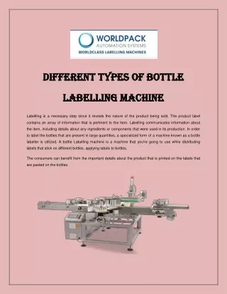 Different Types of Bottle Labelling Machine