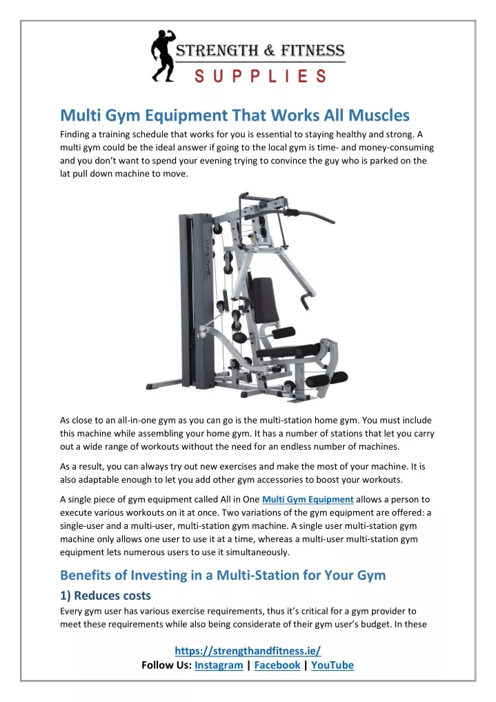 multi gym equipment that works all muscles