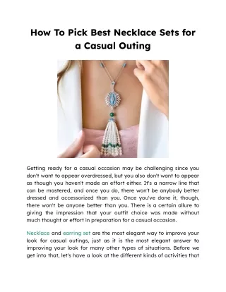 how to pick best necklace sets for a casual outing