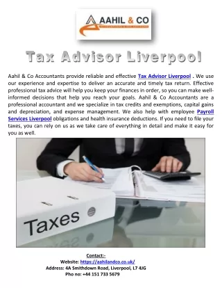Tax Advisor Liverpool