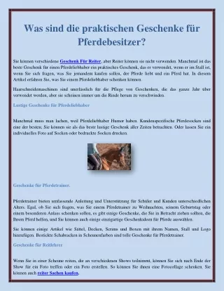 Was sind die praktischen Geschenke für Pferdebesitzer?