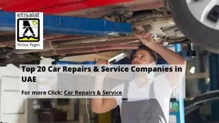 Top 20 Car Repairs & Service Companies in UAE