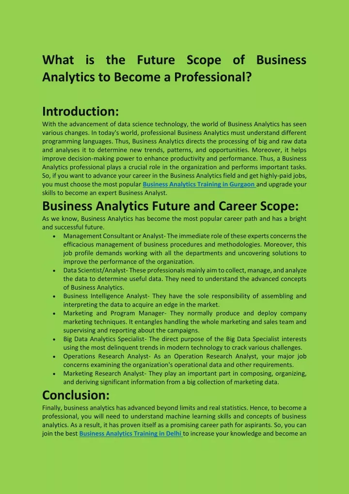 Ppt What Is The Future Scope Of Business Analytics To Become A Professional Powerpoint