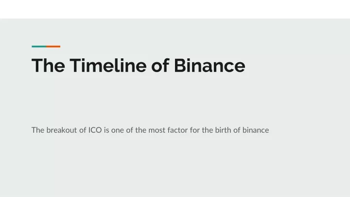 the timeline of binance