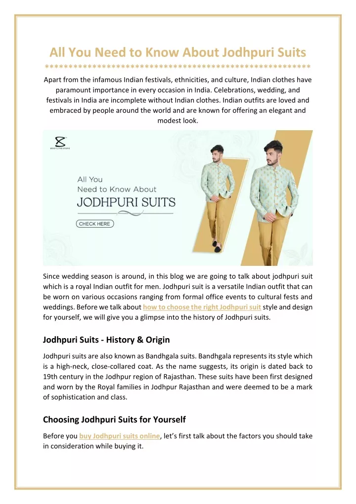 all you need to know about jodhpuri suits apart