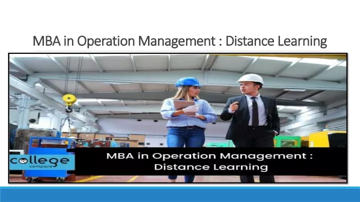 mba in operation management distance learning